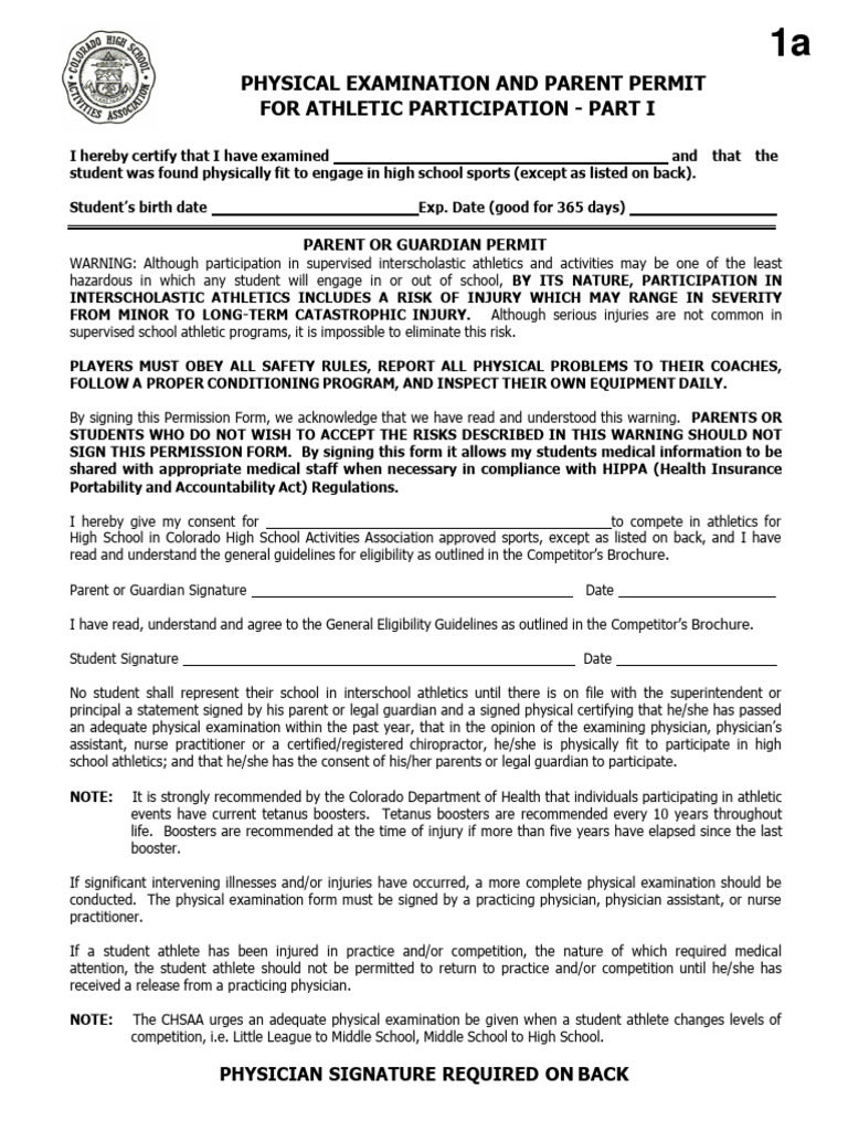 Sports Physical Form | PDF | Physical Examination | Heart