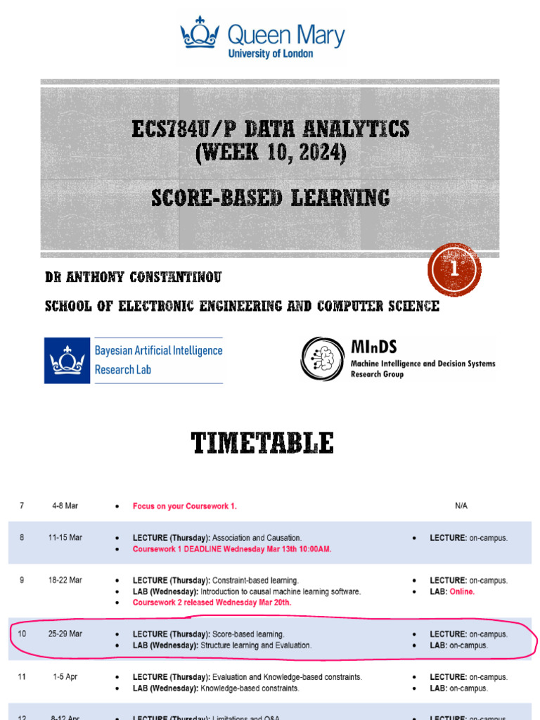 Week 10 v1.62 - Score-Based Learning | PDF | Bayesian Network ...