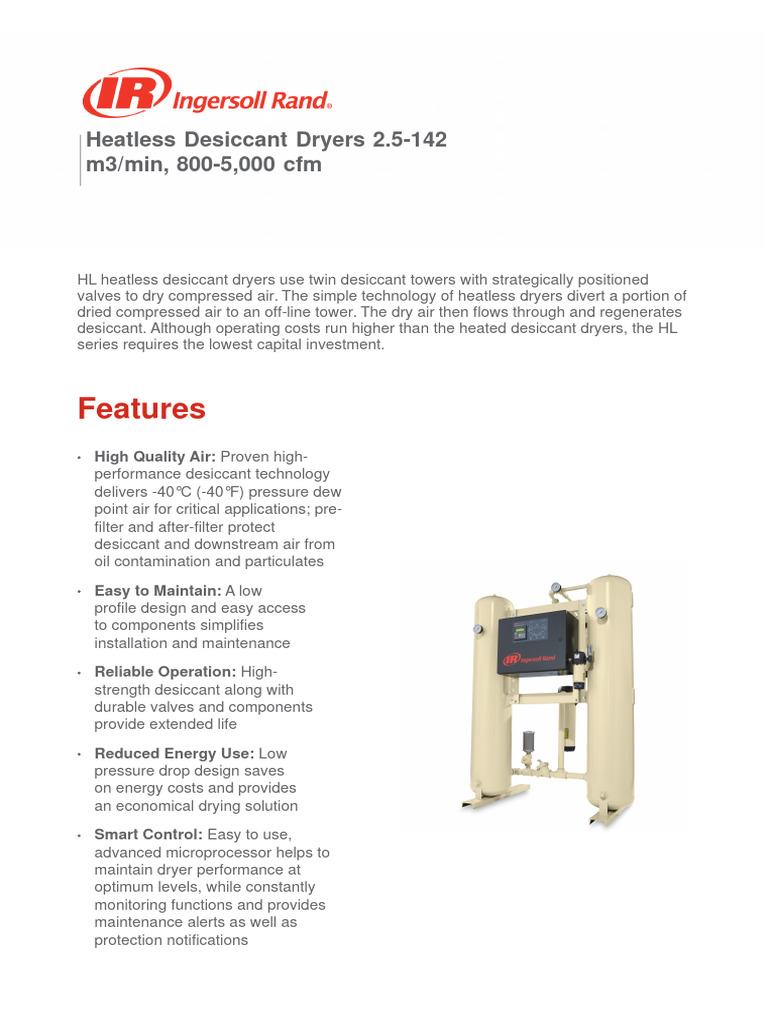 Heatless Desiccant Dryers Overview | PDF | Clothes Dryer | Mechanical ...