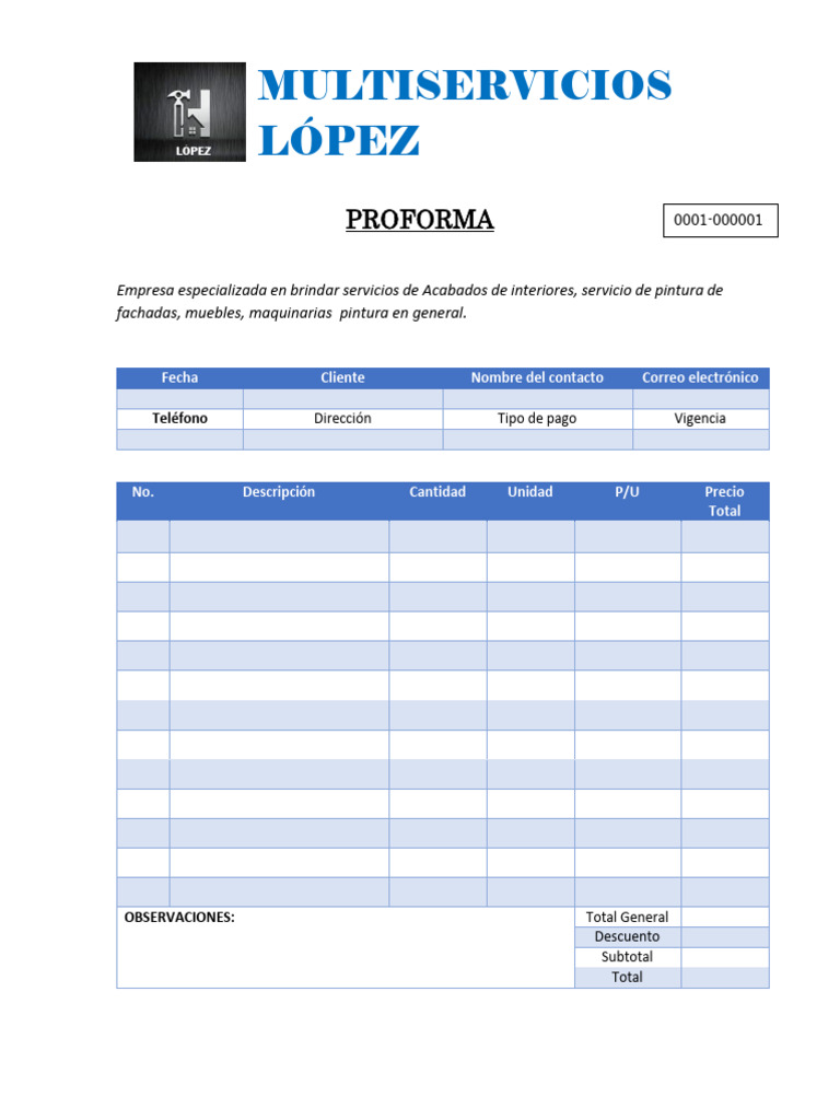 Modelo de Profrma | PDF