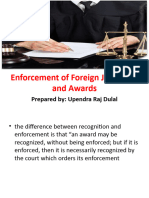 Recognition of Foreign Judgement & Awards