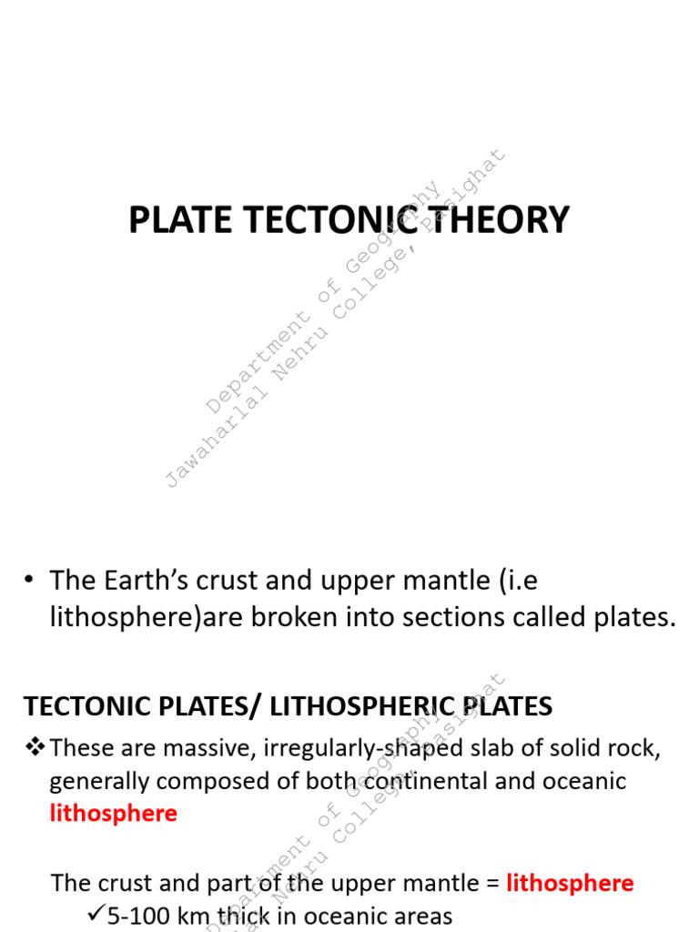 Plate Tectonic Theory Pdf Plate Tectonics Geology