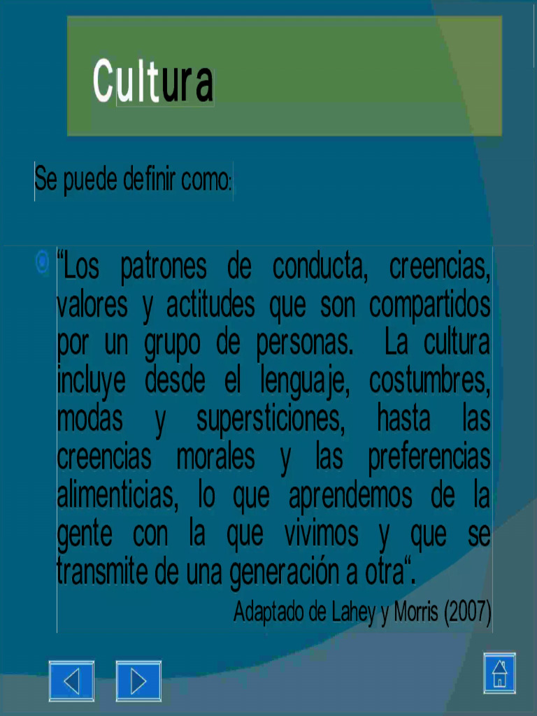 La Cultura, Definicion, Caracteristicas | PDF | Educación en artes
