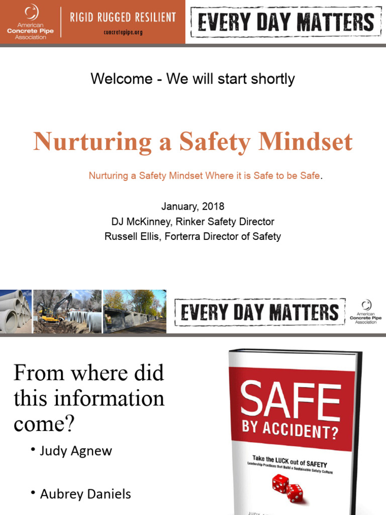 Nurturing A Safety Mindset: Welcome - We Will Start Shortly | Download ...
