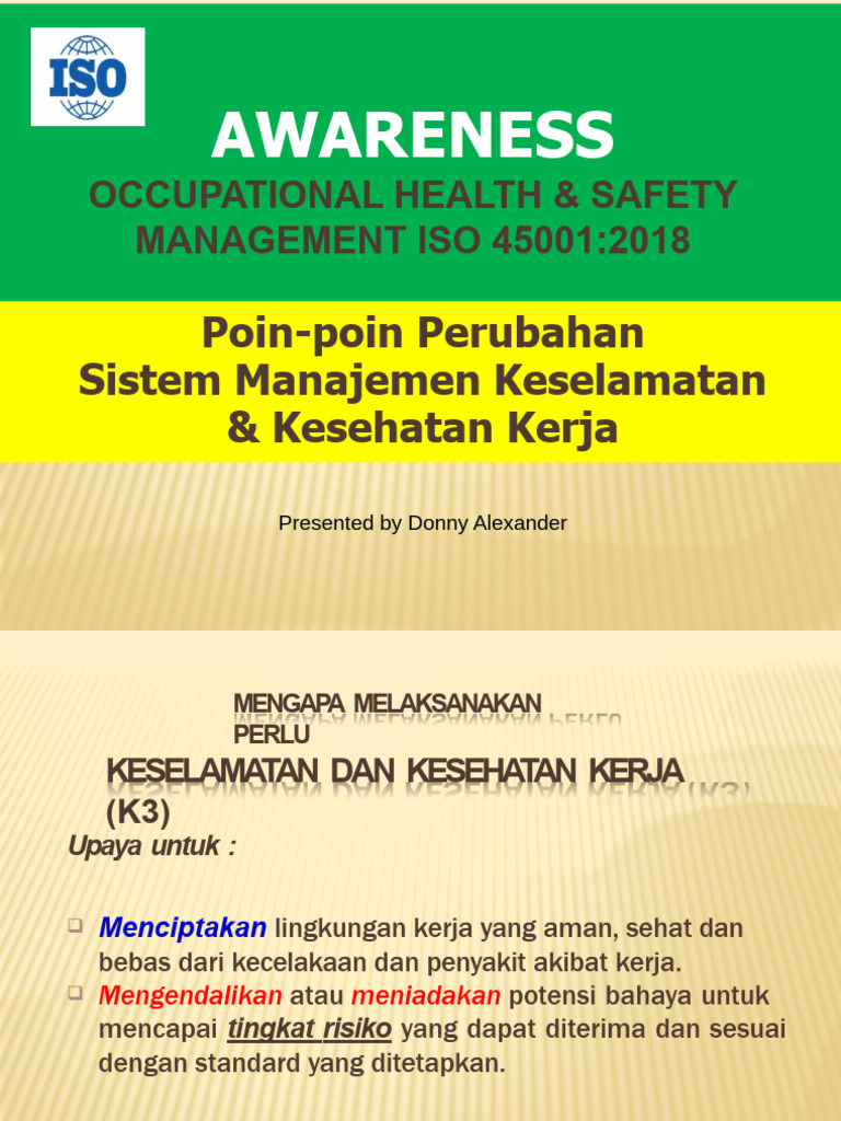 Penerapan ISO 45001:2018 dalam K3 | PDF