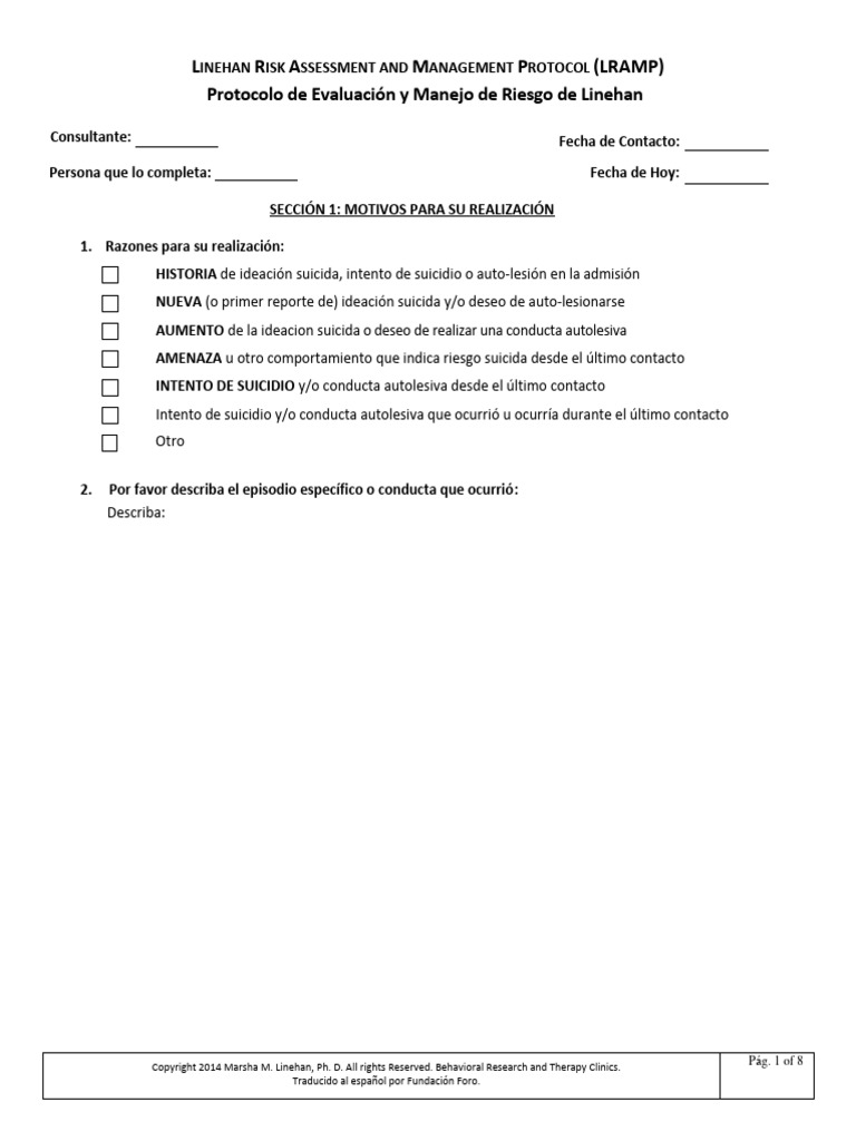 2014 LRAMP Protocolo de Evaluación y Manejo de Riesgo de Linehan ...