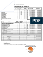 Daftar Dan Biaya Spesifikasi KAIBH