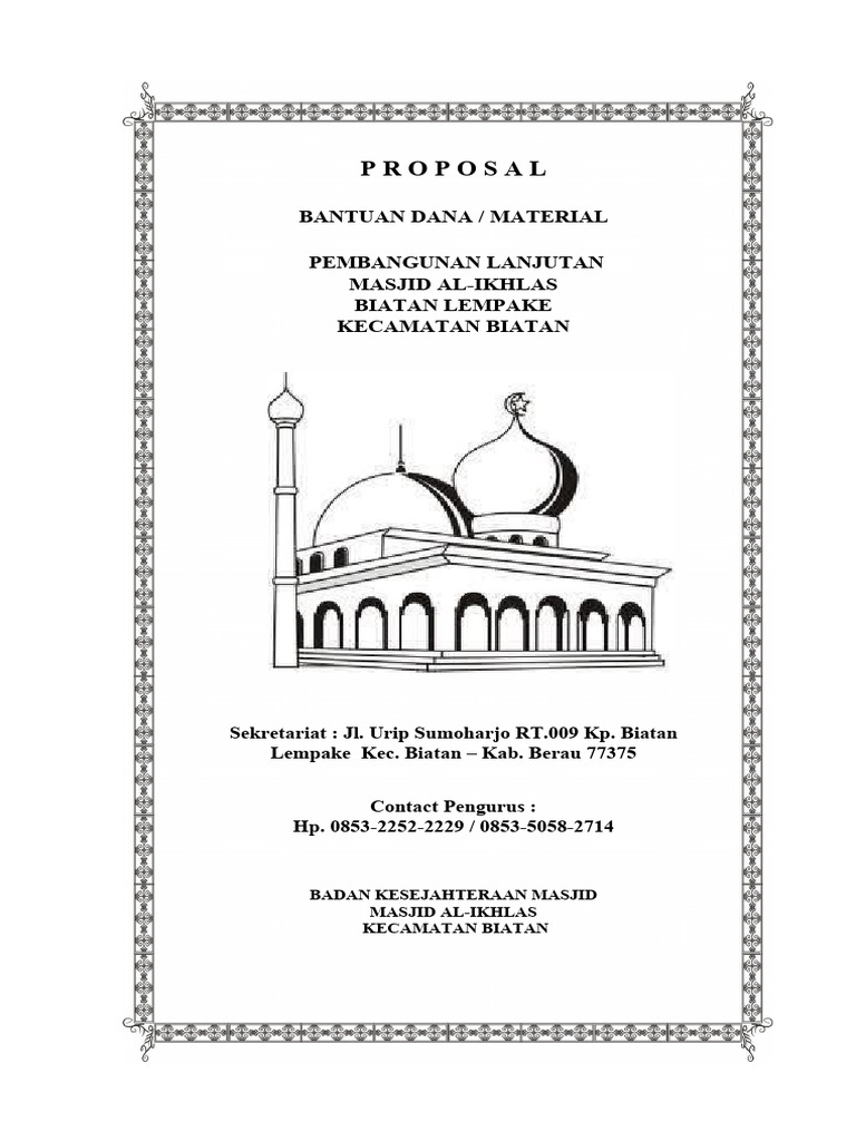 Proposal Pembangunan Teras Masjid 2024 | PDF