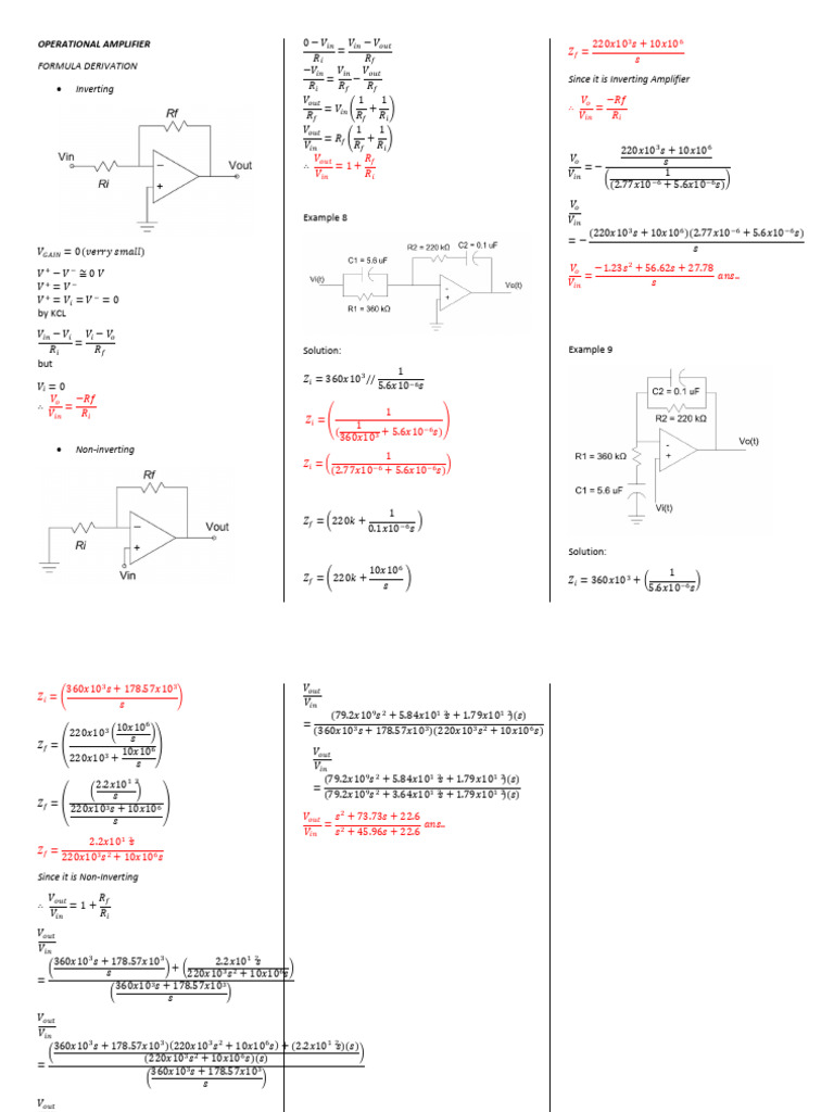 OPERATIONAL AMPLIFIER (Example 8 and 9 Solution) Download Free PDF