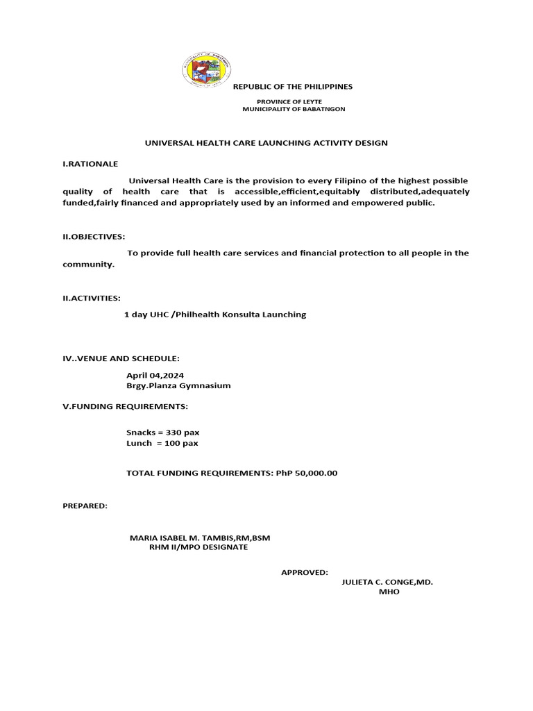 Uhc Activity Design | PDF