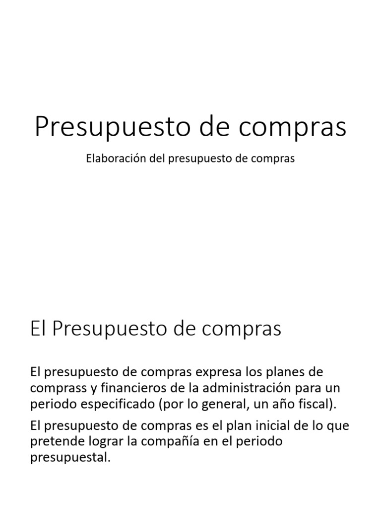Presupuesto de Compras | PDF | Presupuesto | Economias