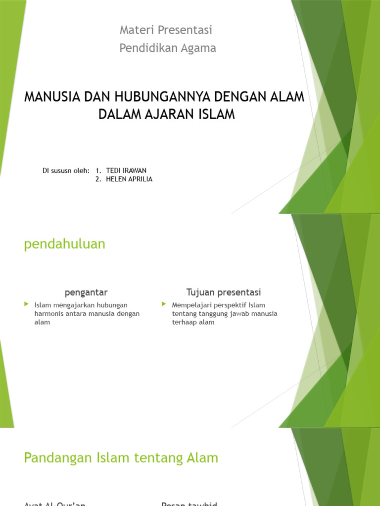 Tanggung Jawab Manusia Terhadap Alam dalam Islam | PDF | Sains ...