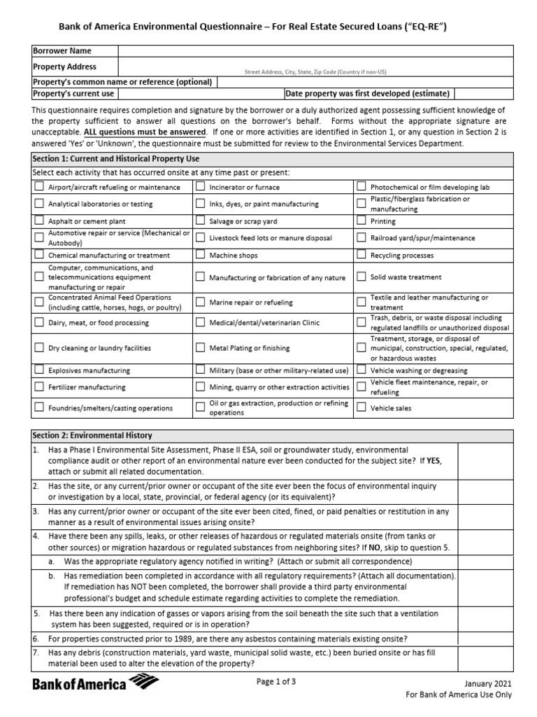 ESD Questionnaire For Real Estate | Download Free PDF | Waste ...
