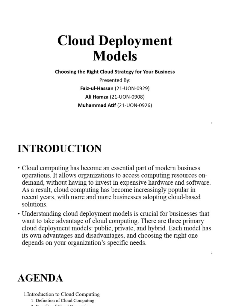 Understanding Cloud Deployment Models | PDF | Cloud Computing ...