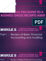 Conditions Precedent To A Business Gross Receipts Audit