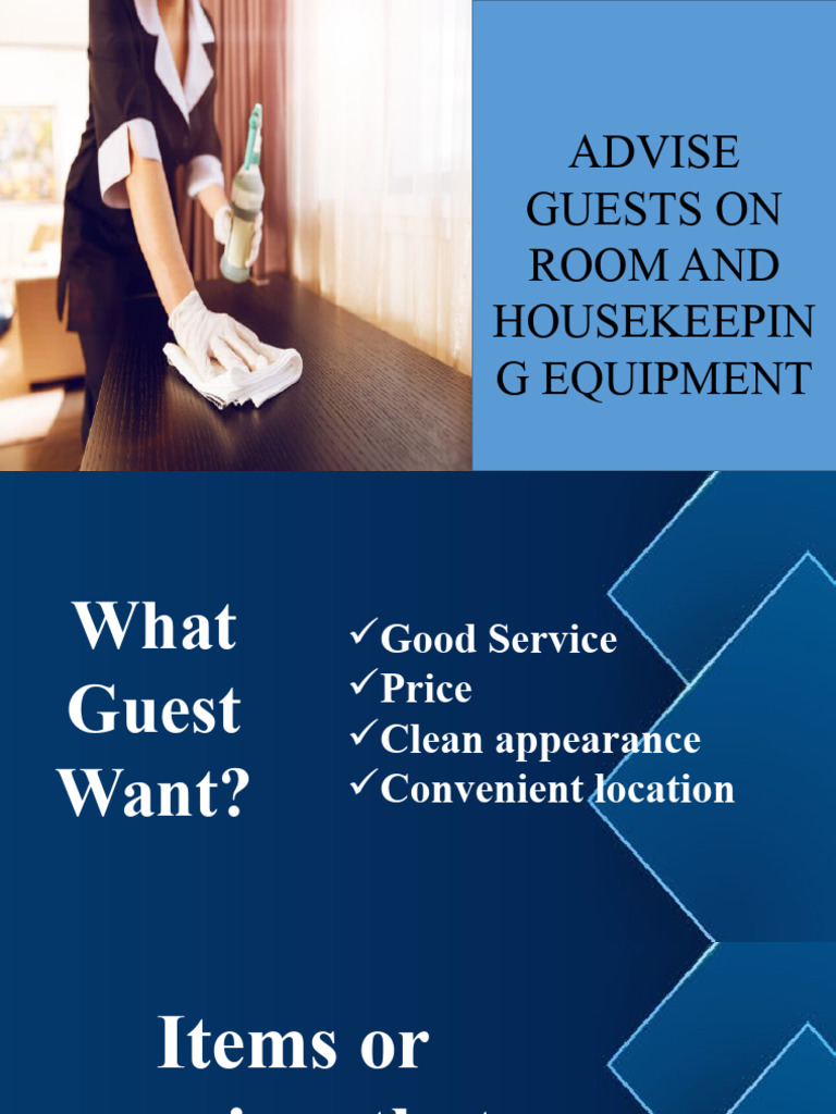Q1. Advise Guests On Room and Housekeeping Equipment | PDF