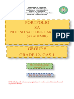 Portfolio Format N Table of Contents