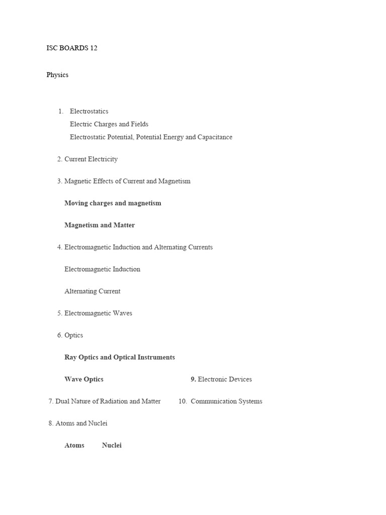 Isc Boards 12 Syllabus | PDF | Matrix (Mathematics) | Determinant