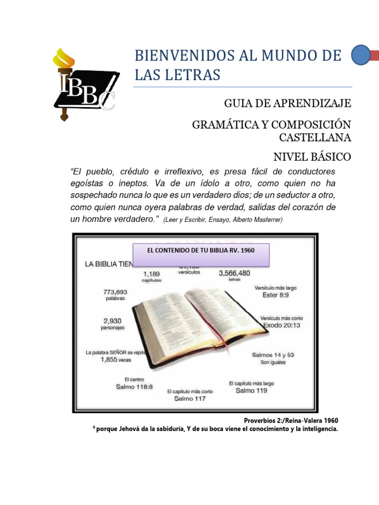Guía de Gramática y Composición Básica | PDF | Predicado (Gramática ...