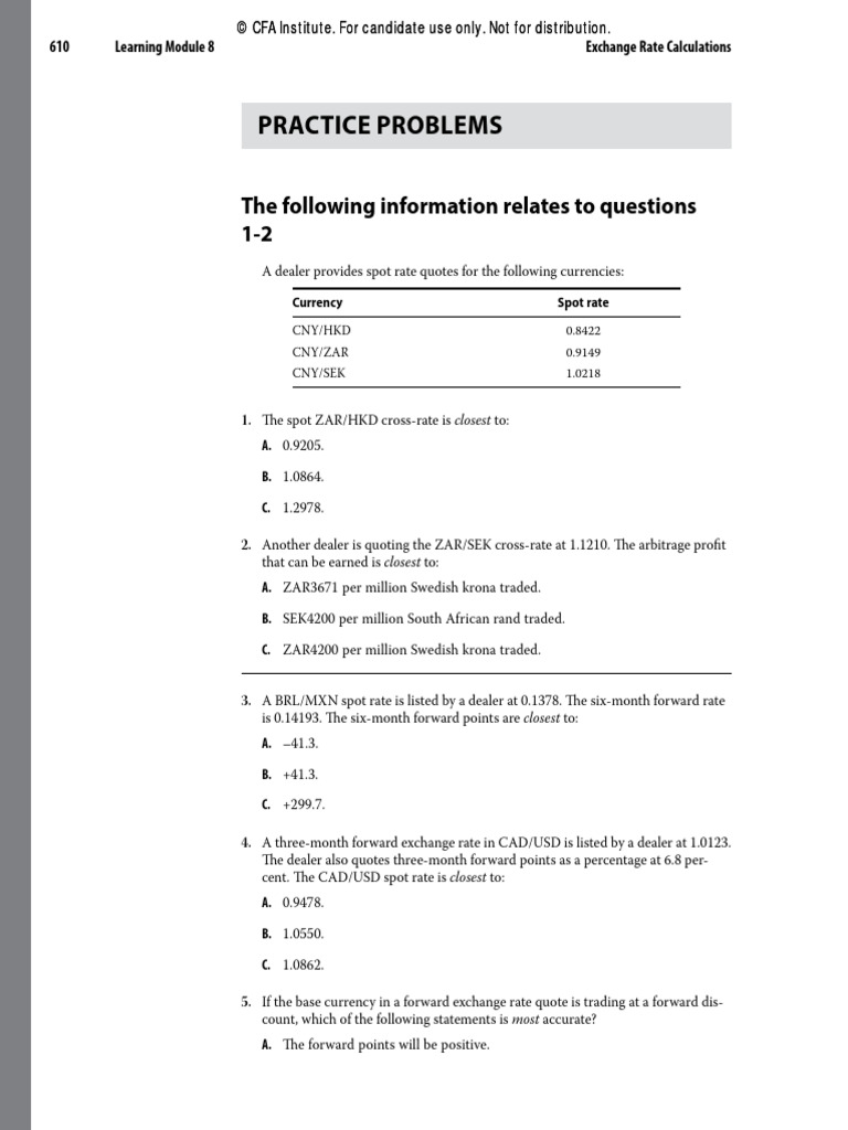 Exchange Rate Calculations and Arbitrage | PDF | Exchange Rate | Spot  Contract