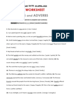 Grammar Worksheet Adjectives and Adverbs