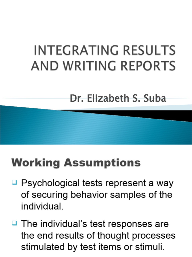 Psychological Assessment and Reporting Guide | PDF | Psychology ...