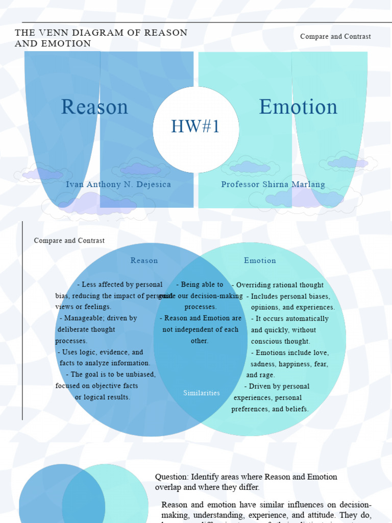 Venn Diagram: Reason vs. Emotion | PDF | Reason | Emotions