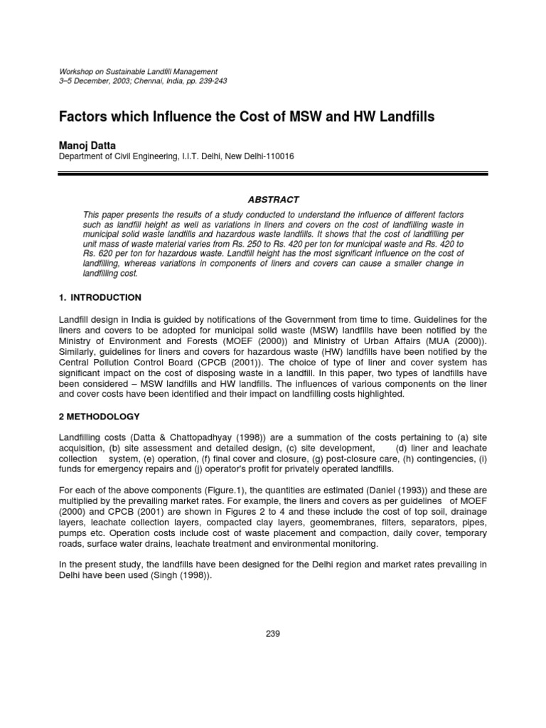 Landfills | PDF | Municipal Solid Waste | Landfill