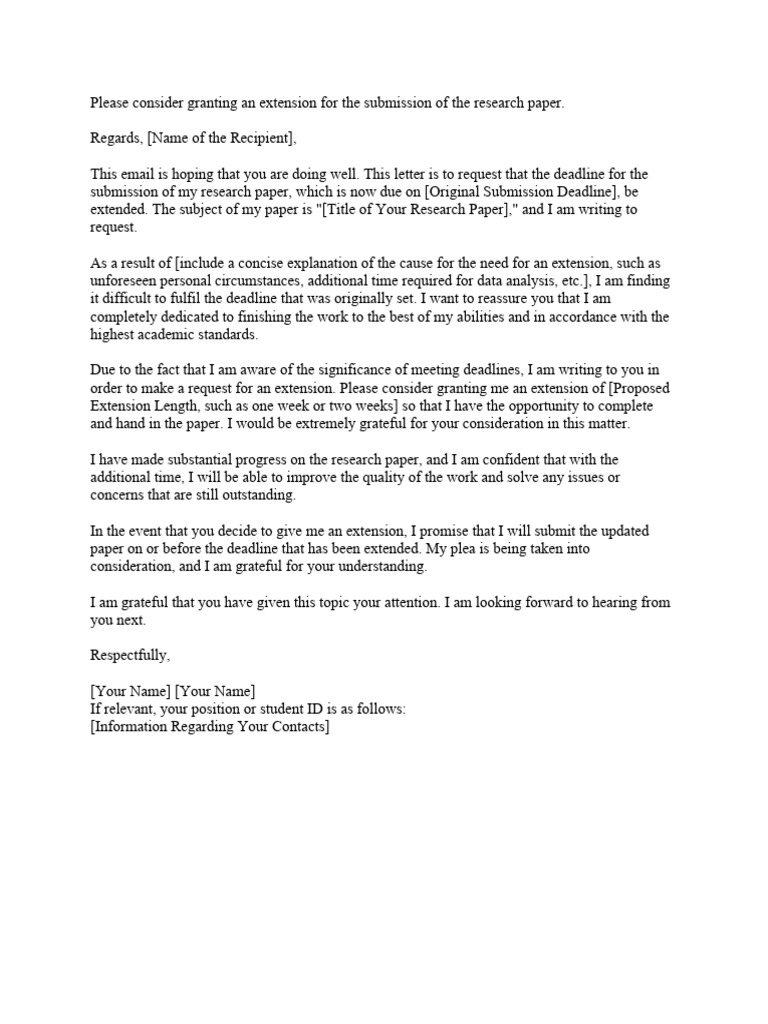 Request for Research Paper Extension | PDF | Law