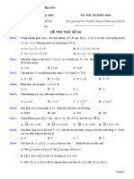 ĐỀ THI THỬ SỐ 50 Sở Nghệ An