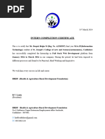 Intenship Letter