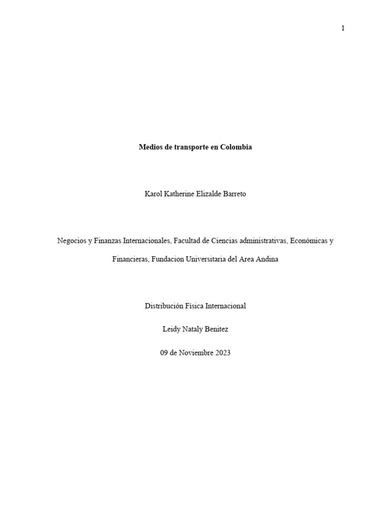 Medios de Transporte en Colombia | PDF | Transporte | Puerto