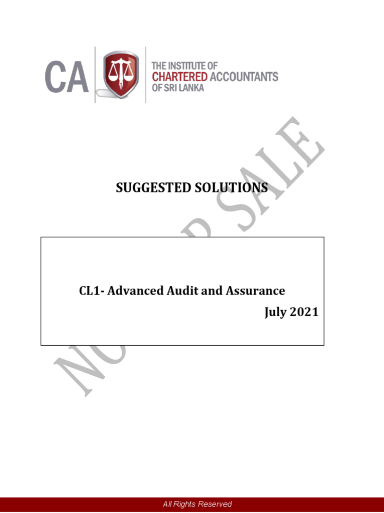 Advanced Audit and Assurance Solutions | PDF | Auditor's Report | Audit