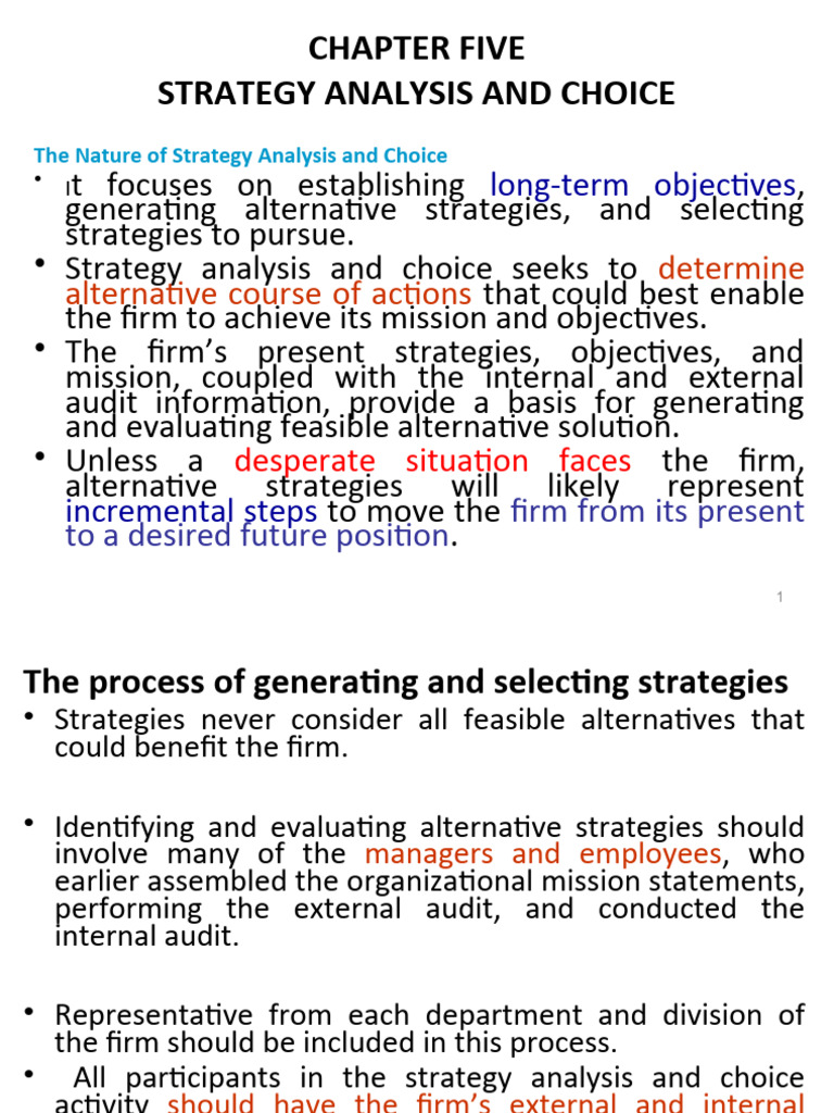 Strategy Analysis and Choice | PDF | Swot Analysis | Strategic Management