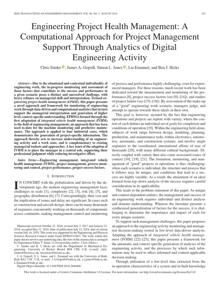 Engineering Project Health Management Insights | PDF | Data Analysis ...