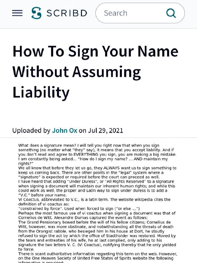 Signing Without Liability | PDF