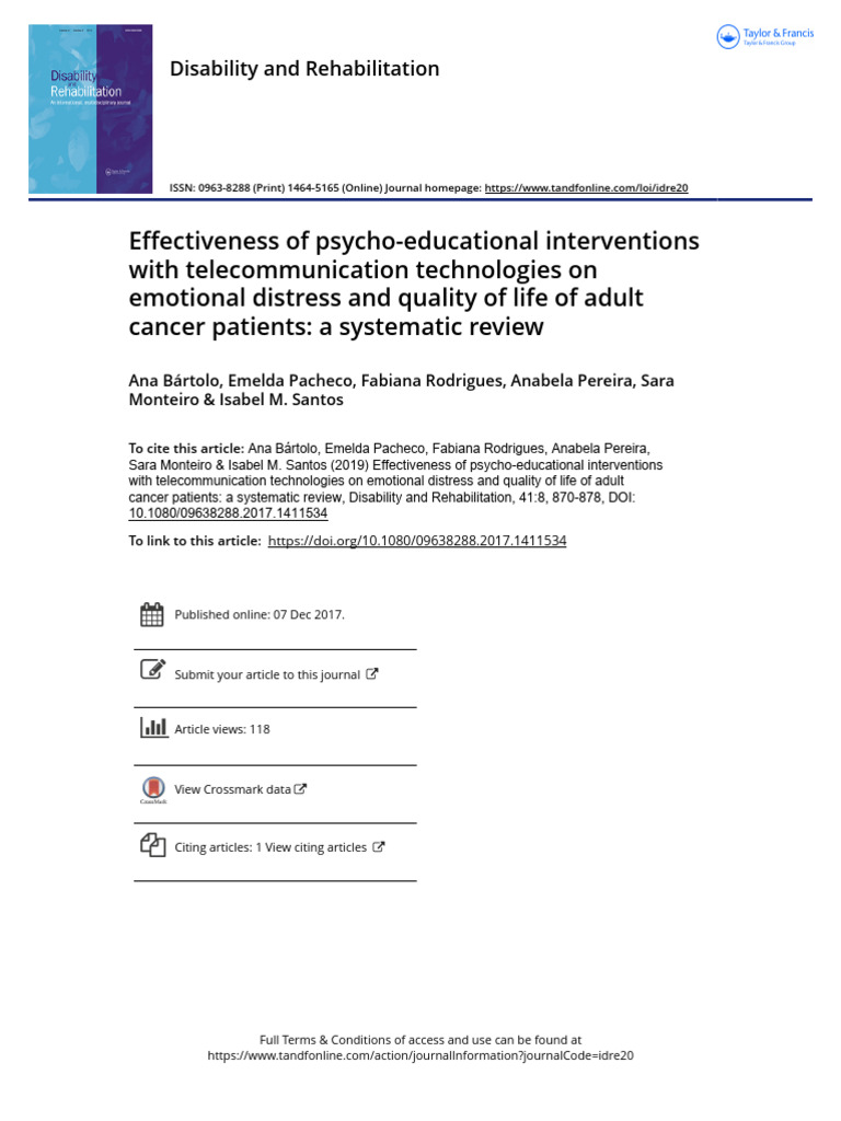 Effectiveness of Psycho Educational Interventions With ...