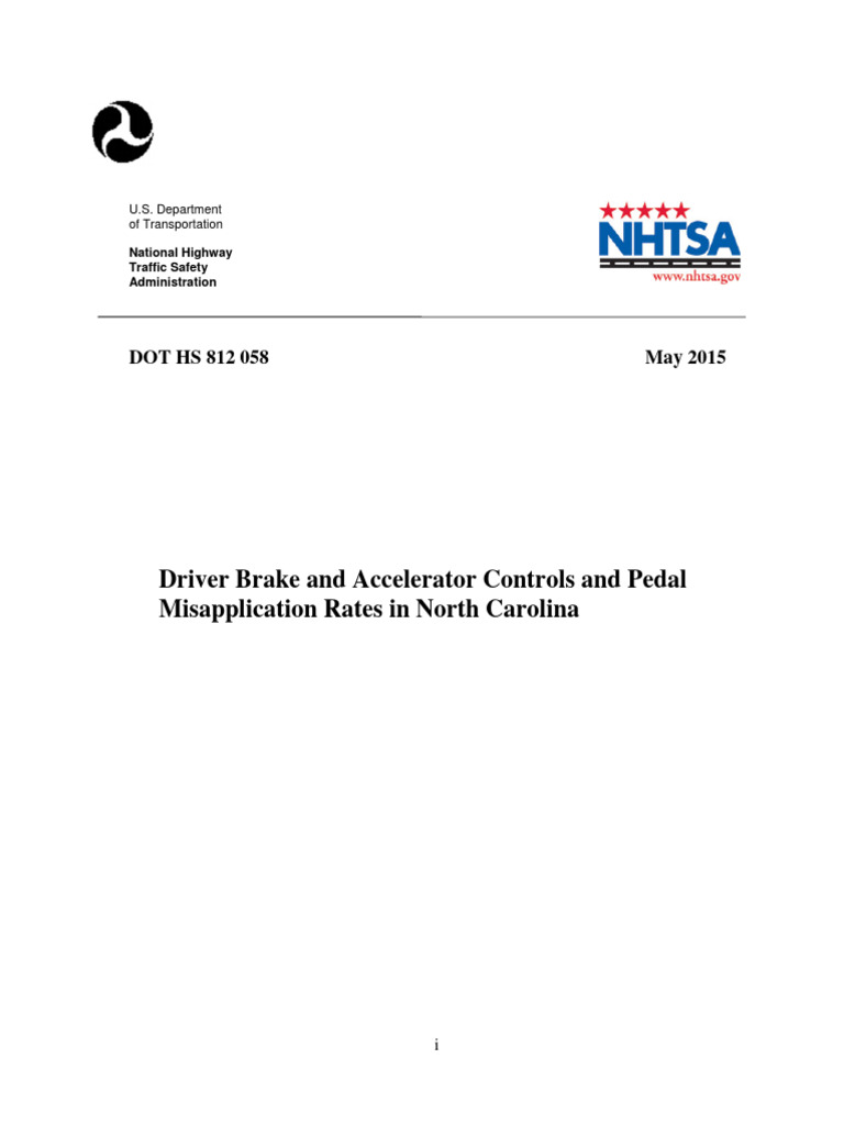 Pedal Positioning and Misapplication Study | PDF | Regression Analysis ...