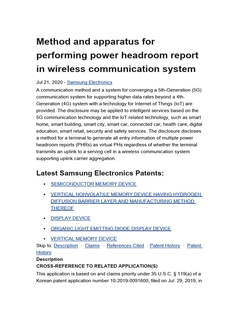 Method and Apparatus For Performing Power Headroom Report in Wireless ...