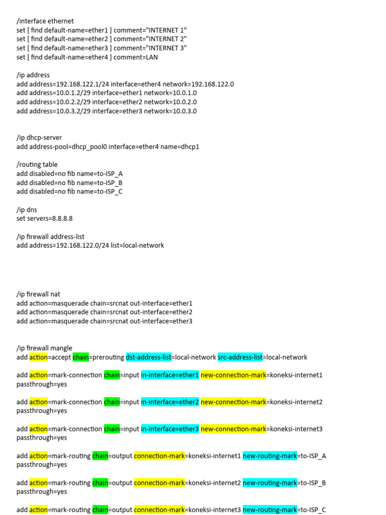 Mikrotik v7 PCC Load Balancing Setup | PDF | Ip Address | Internet ...