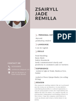 White Simple Student CV Resume