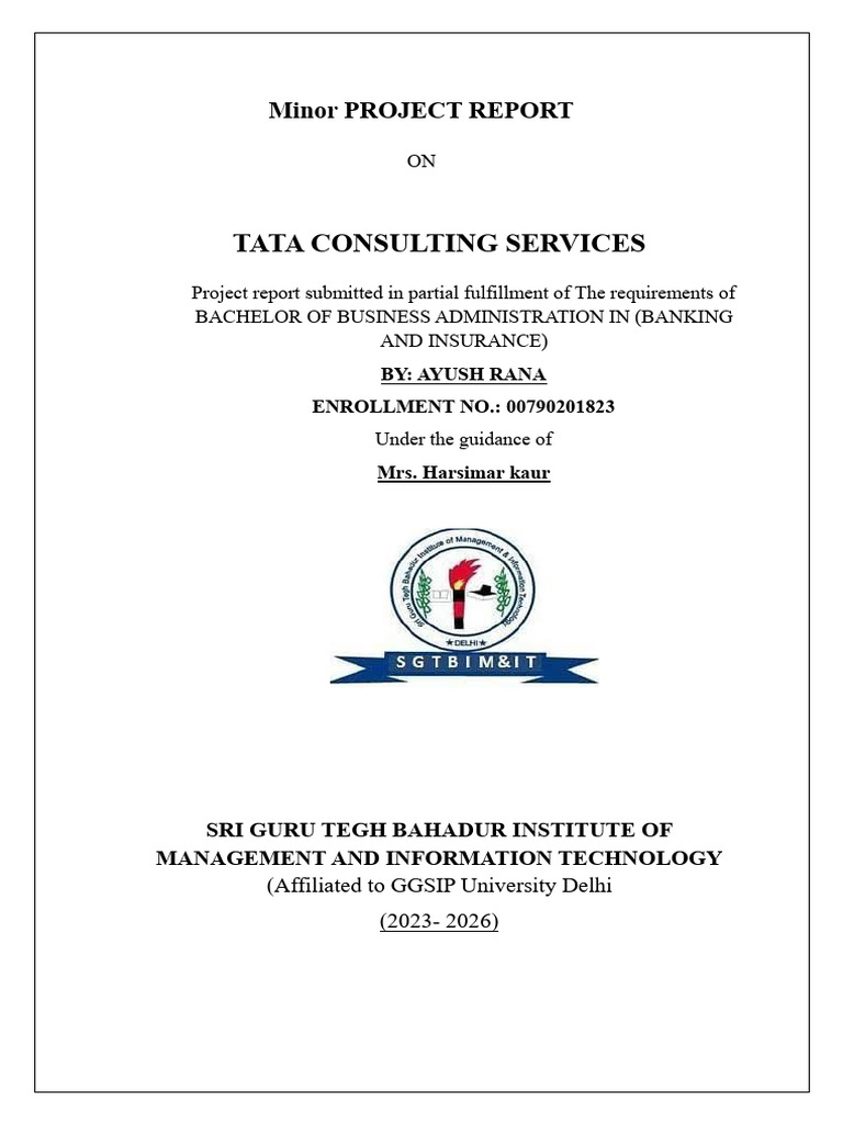 TCS Project Report for BBA Banking | PDF | Innovation | Computer Security