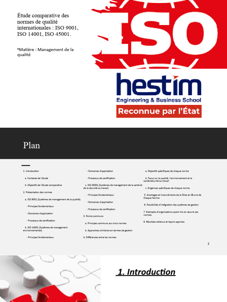 Comparaison des Normes ISO 9001, 14001, 45001 | PDF | Management de la ...