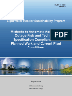 Methods To Automate Assessing Outage Risk and Technical Specification Compliance For Planned Work and Current Plant Conditions