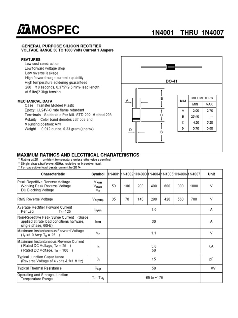 In40001 Dioda Datasheet
