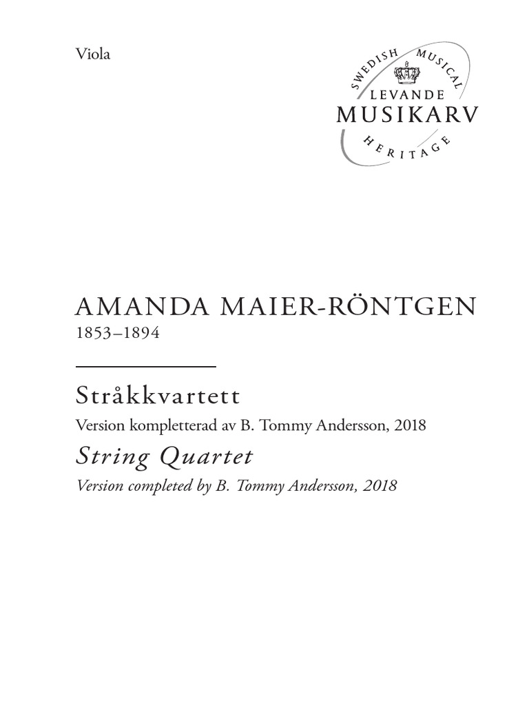 Maier-Röntgen String Quartet Viola | PDF | Notation musicale | Formes ...