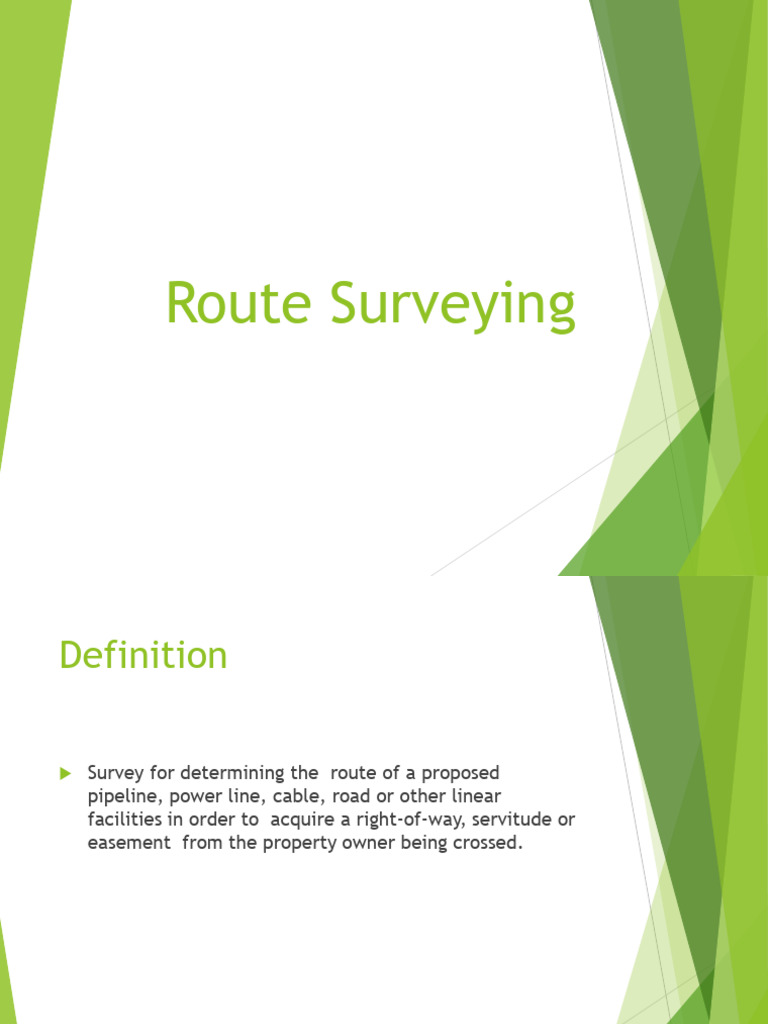 What Is Route Surveying Definition