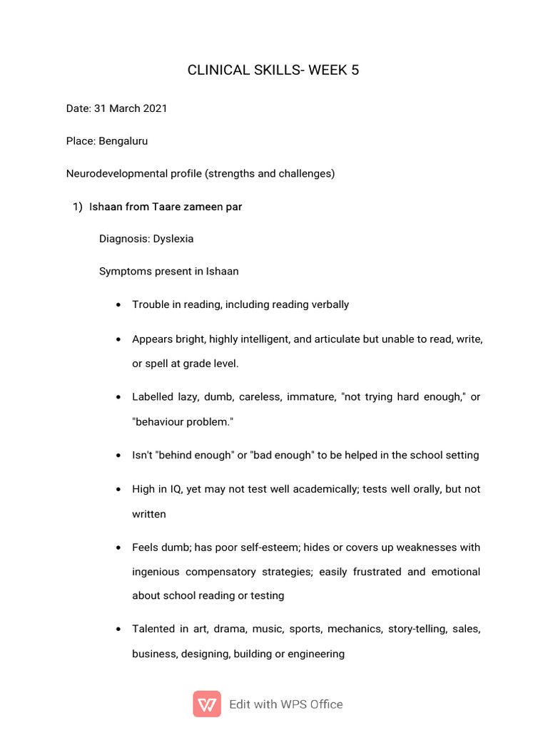 Share Neurodevelopmental Profiles | PDF