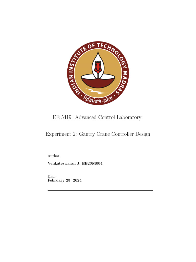 Gantry Crane Controller Design Overview | PDF | Control Theory ...