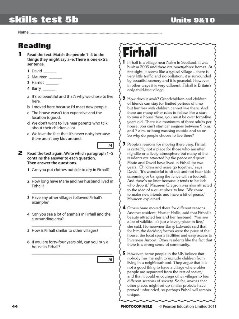 Skills Test 5B | PDF